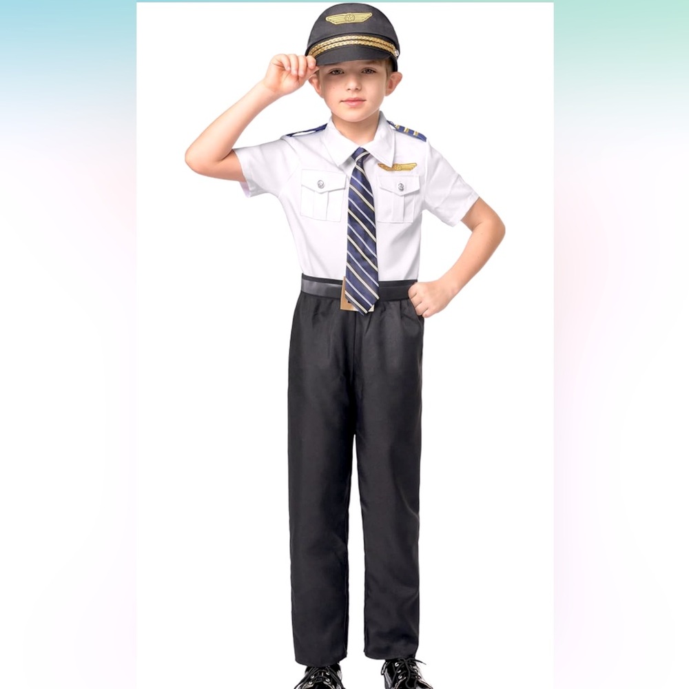 NWT Spooktacular Creations Unisex Toddler Halloween Pilot/Captain Costume, 3T
